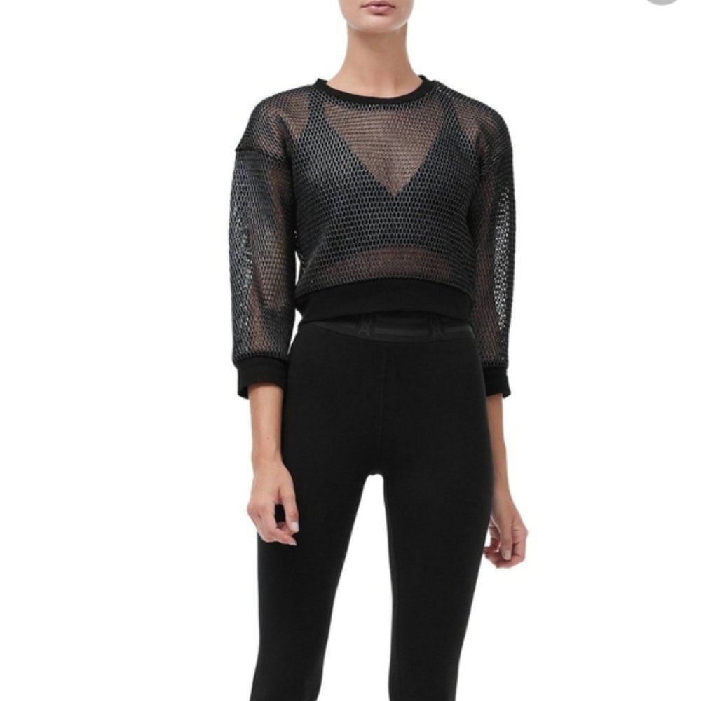 New Good American The Warrior Crop Cover-Up Top XS NWT - Picture 7 of 15